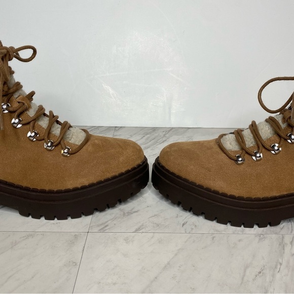 Marc Fisher Nairy Brown Suede Lace Up Hiking Bootie 9 1/2 M - Picture 10 of 16